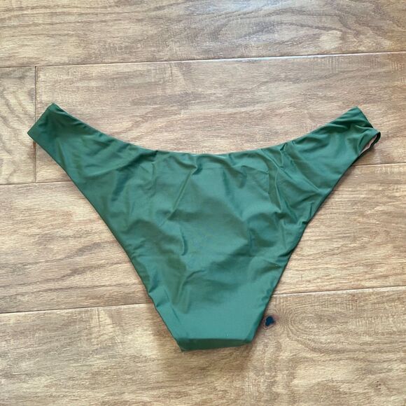 NWT J.Crew Curved-Waist Cheeky Bikini Bottom Size XL Dark Green BC125 - Picture 2 of 8